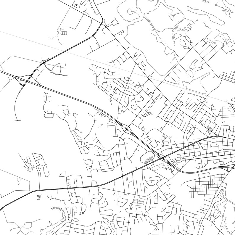 New Bern Map Print New Bern Map Poster Wall Art Nc City Map Etsy