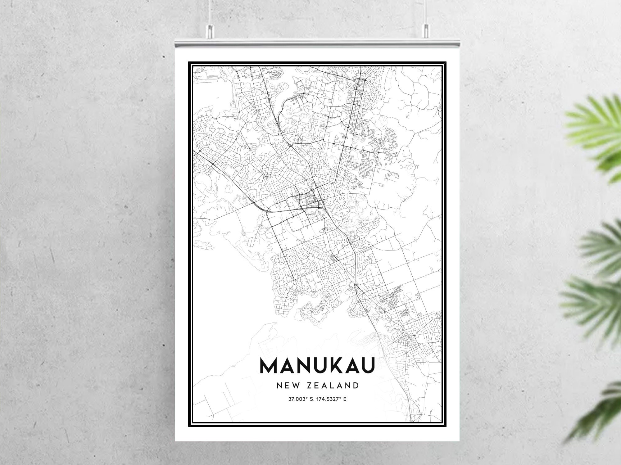 Manukau Map Print Manukau Map Poster Wall Art Manukau City Etsy