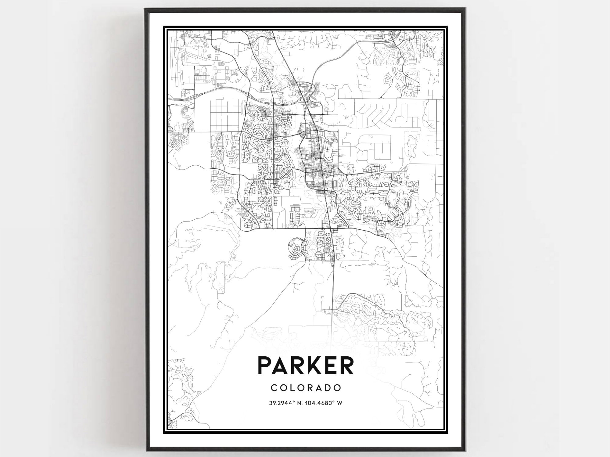 Parker Map Print Parker Map Poster Wall Art Co City Map Etsy