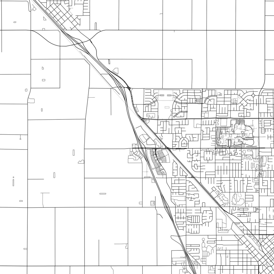 Turlock Map Print Turlock Map Poster Wall Art Ca City Map  Etsy