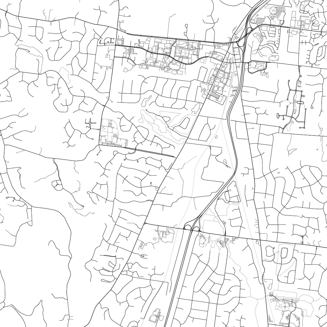 Brentwood Map Print Brentwood Map Poster Wall Art Tn City Etsy UK