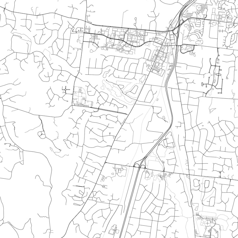 Brentwood Map Print Brentwood Map Poster Wall Art Tn City Etsy