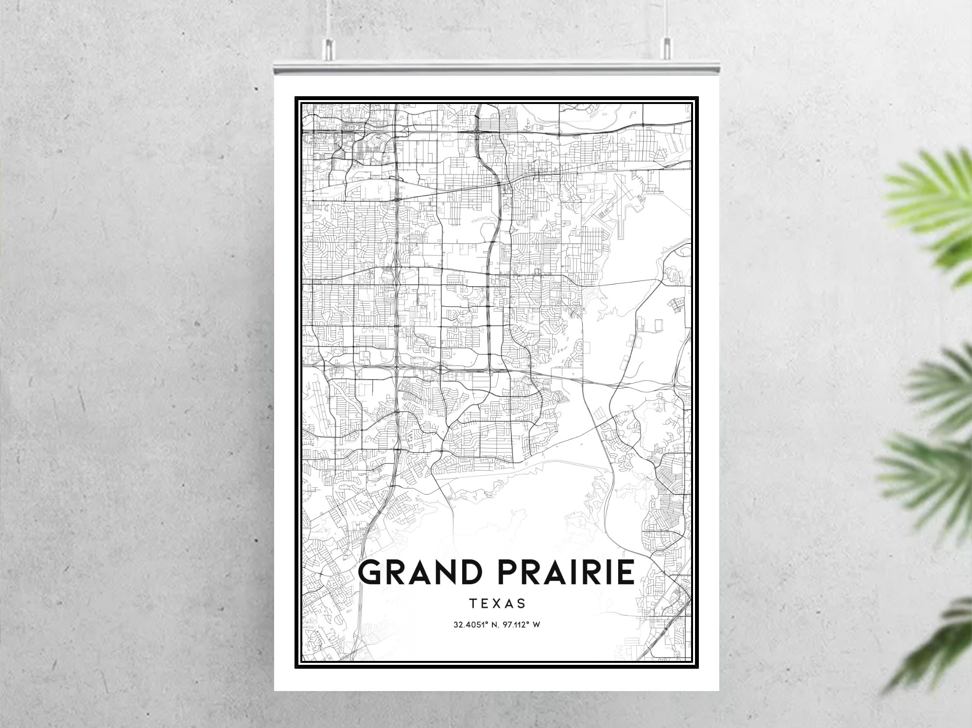 Grand Prairie Map Print Grand Prairie Map Poster Wall Art Tx Etsy