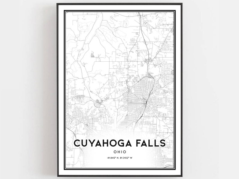Cuyahoga Falls Map Print Cuyahoga Falls Map Poster Wall Art | Etsy