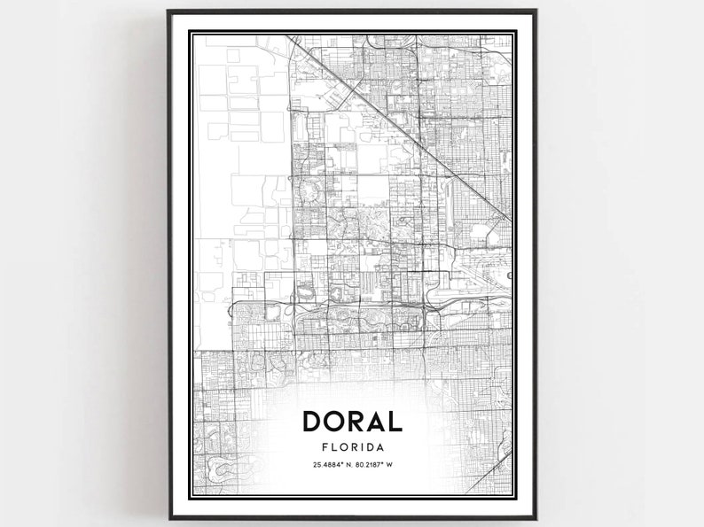 Doral Map Print Doral Map Poster - Il 794xN.1854058246 97yc 