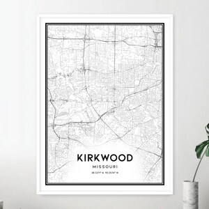 Kirkwood Map Print, Kirkwood Map Poster Wall Art, Mo City Map, Missouri ...