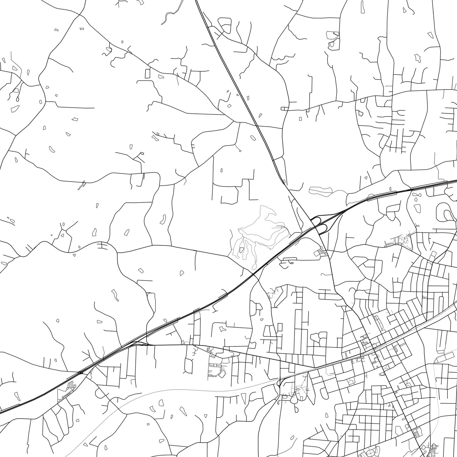 Thomasville Map Print Thomasville Map Poster Wall Art Nc Etsy