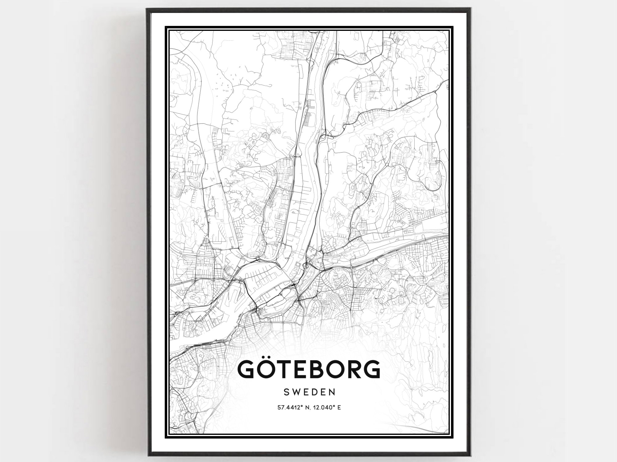 Göteborg Map Print, Göteborg Map Poster Wall Art, Göteborg  City Map, Göteborg Print Street Map Decor, Road Map Gift, B379