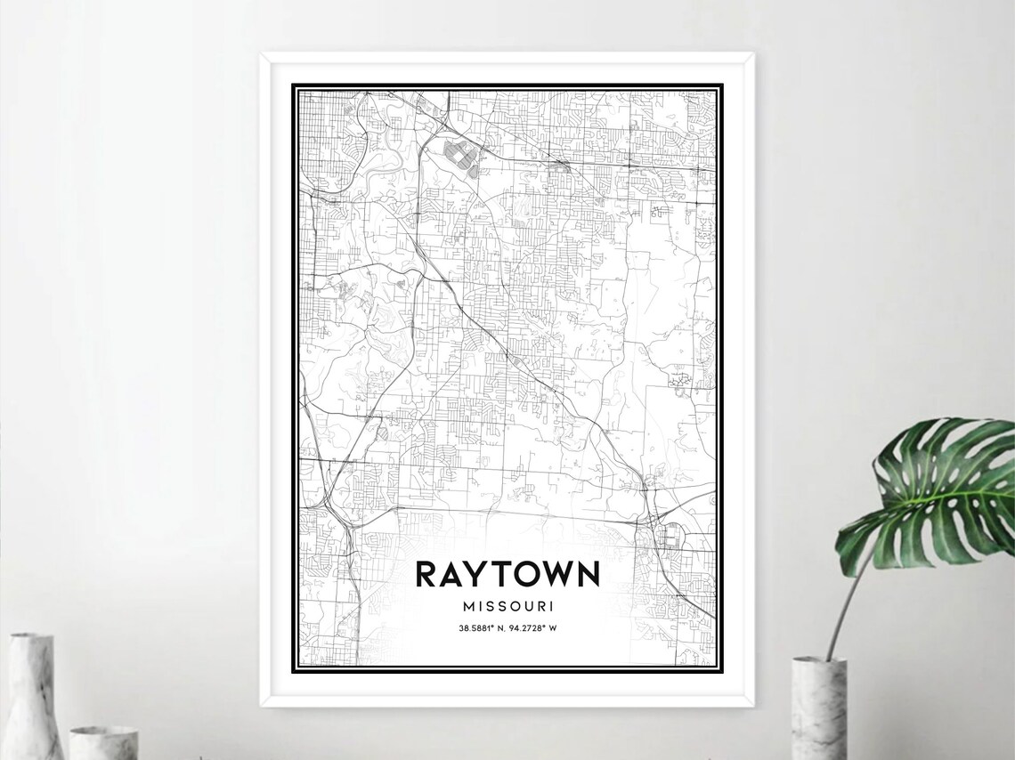 Raytown Map Print Raytown Map Poster Wall Art Mo City Map Etsy