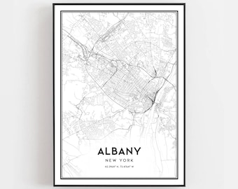 New Albany Map Print, New Albany Map Poster Wall Art, in City Map, Indiana Print Street Map ...