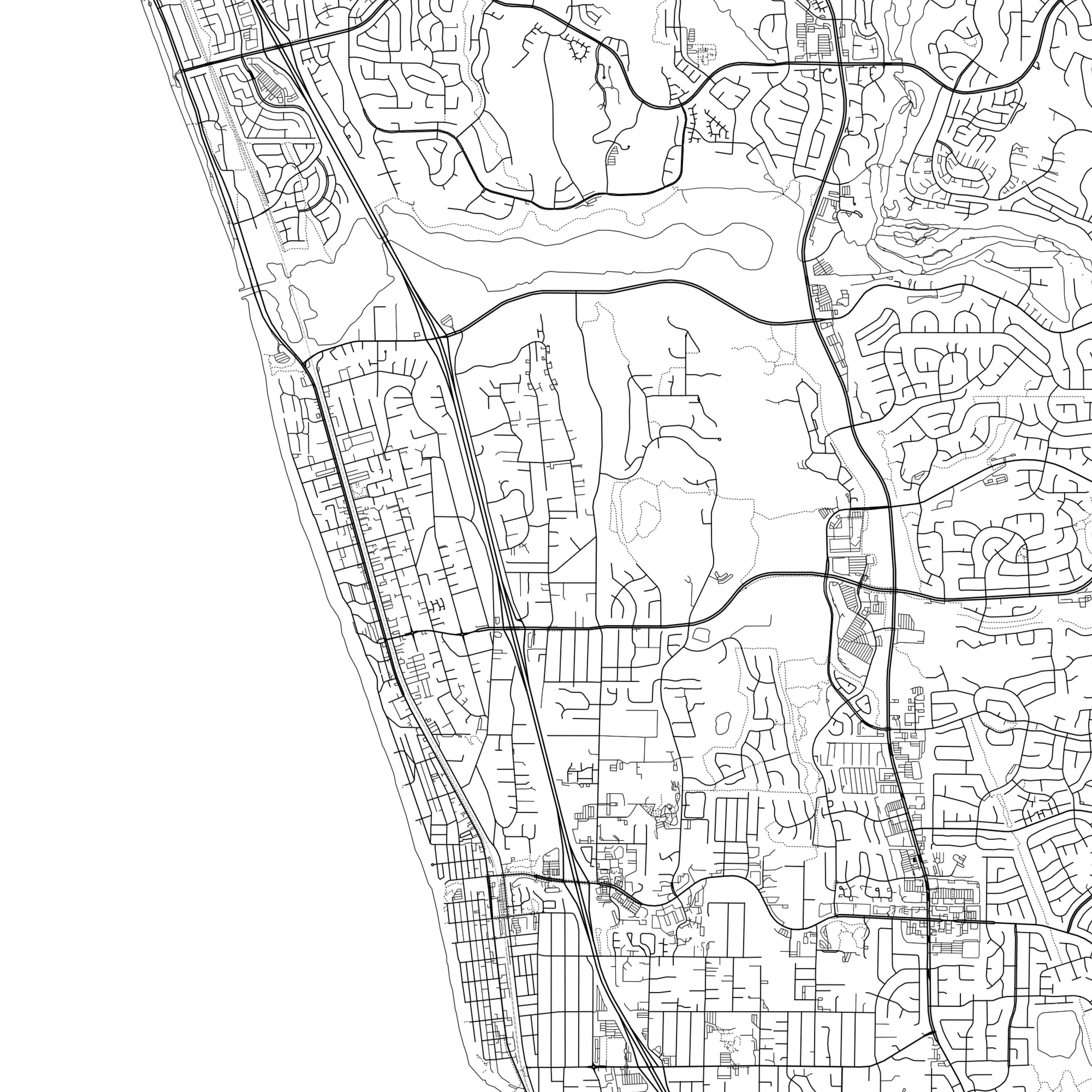 Encinitas Map Print Encinitas Map Poster Wall Art Ca City Etsy