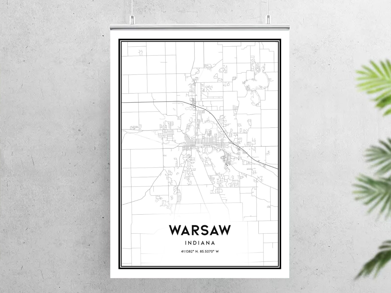 Warsaw Map Print Warsaw Map Poster Wall Art in City Map - Etsy