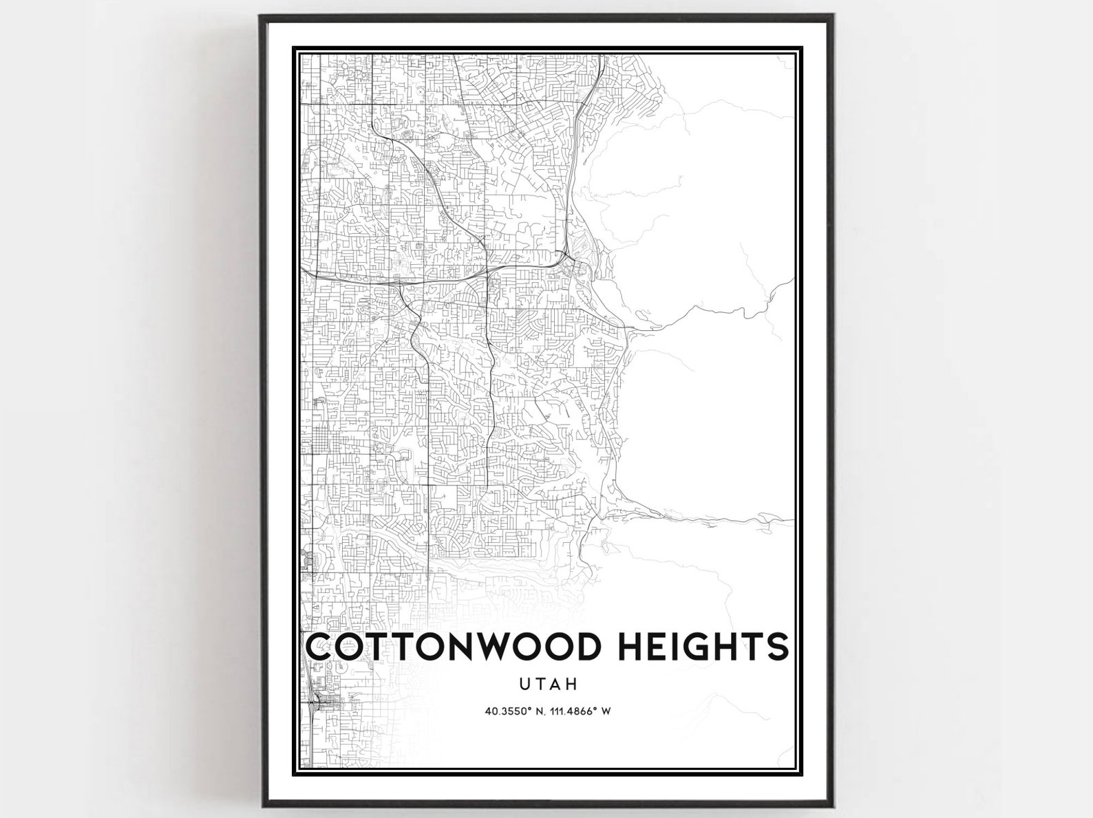 Cottonwood Heights Map Print Cottonwood Heights Map Poster Etsy