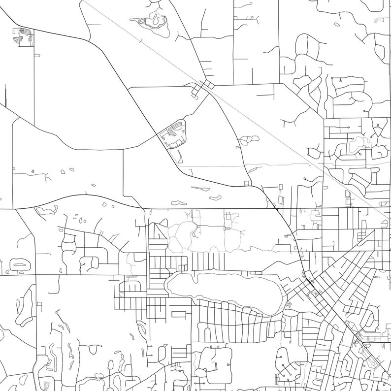 Crystal Lake Map Print Crystal Lake Map Poster Wall Art Il Etsy