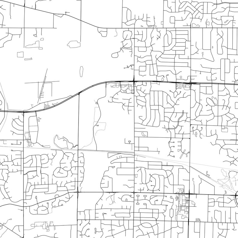 Brookfield Map Print Brookfield Map Poster Wall Art Wi City Etsy