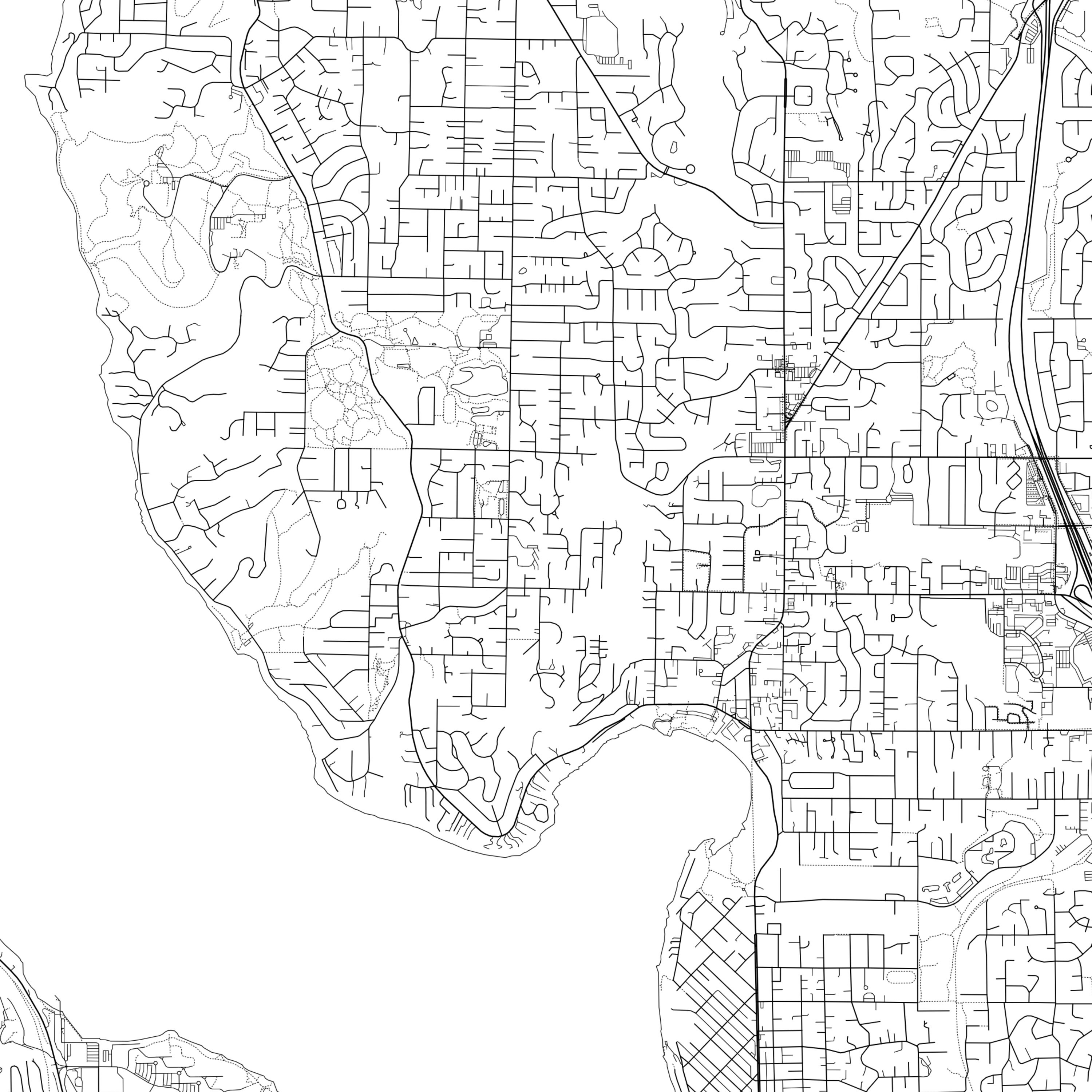 Kirkland Map Print Kirkland Map Poster Wall Art Wa City Map Etsy