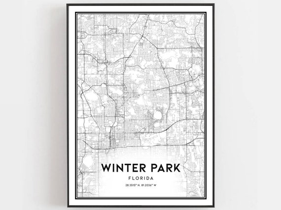 Winter Park Map Print Winter Park Map Poster Wall Art Fl | Etsy