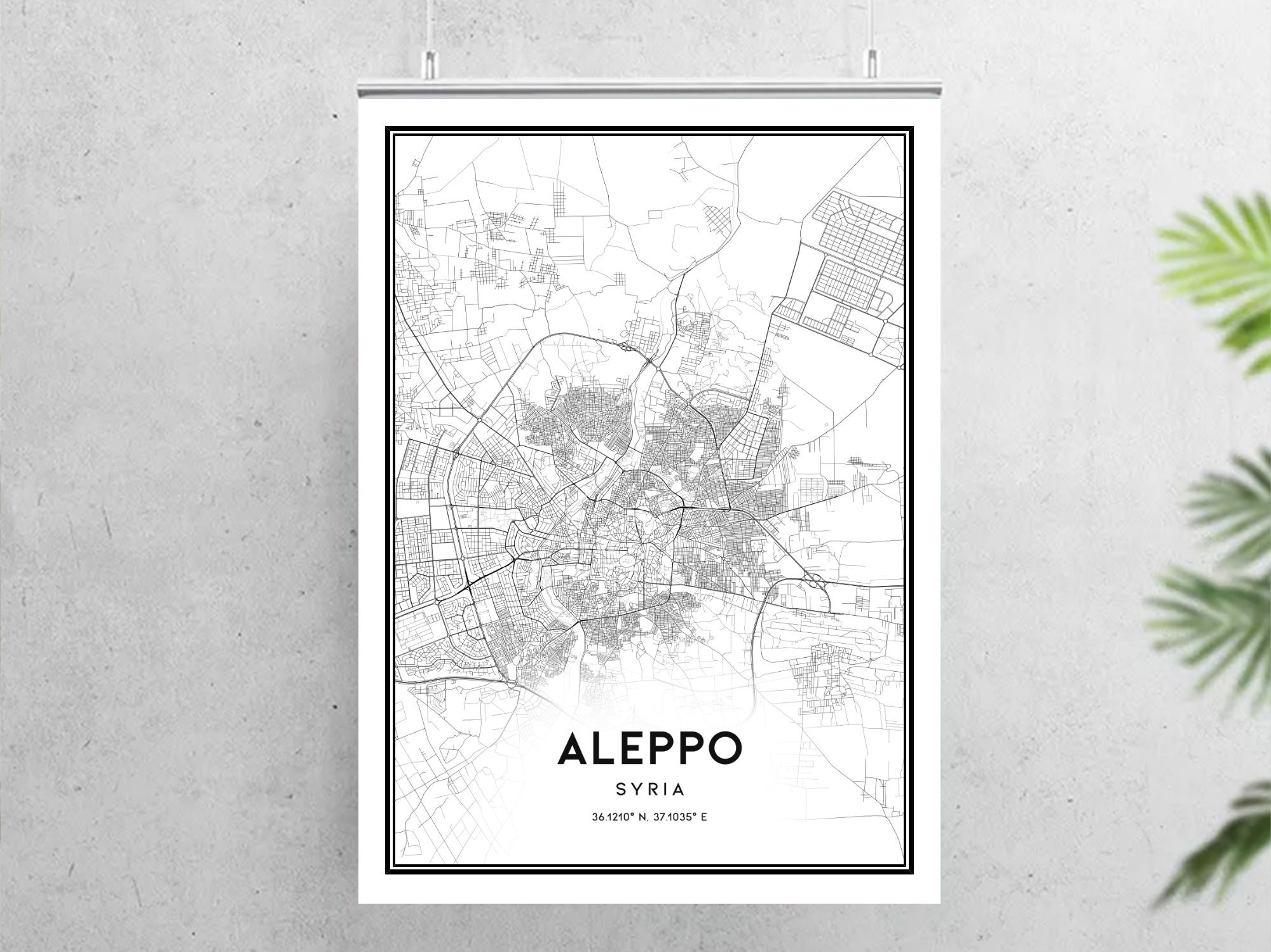 Aleppo Map Print Aleppo Map Poster Wall Art Aleppo City Map - Etsy