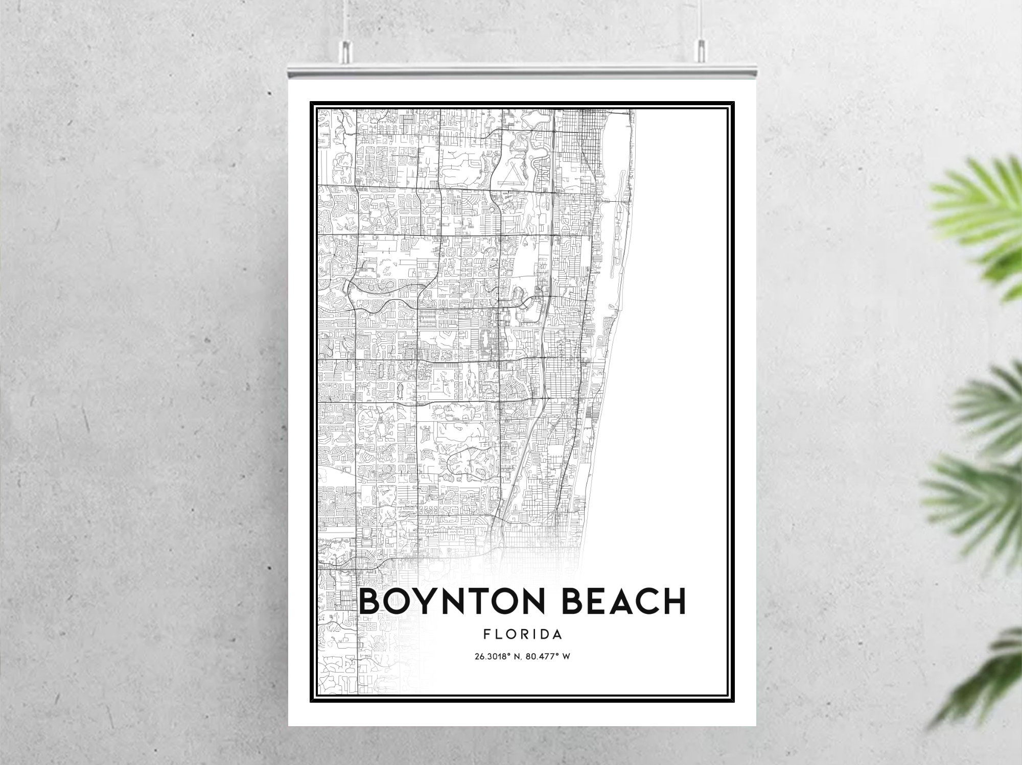 Boynton Beach Map Print, Boynton Beach Map Poster Wall Art, Fl City Map,  Florida Print Street Map Decor, Road Map Gift, B1052 - Etsy, image size:2000x1498