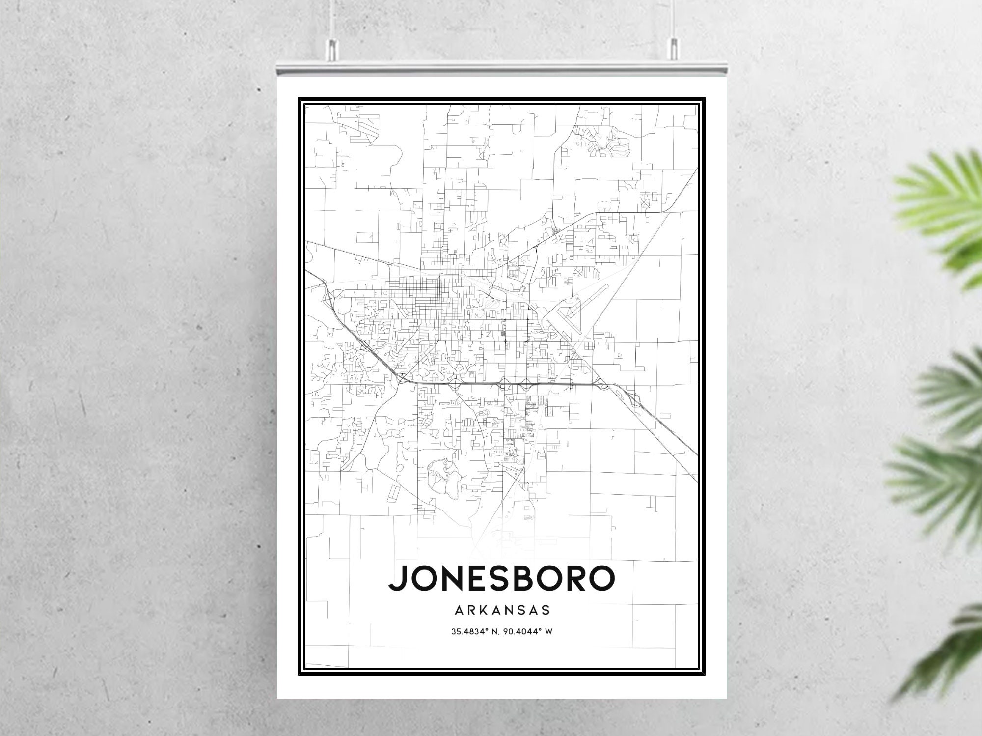 Jonesboro Map Print Jonesboro Map Poster Wall Art Ar City Etsy