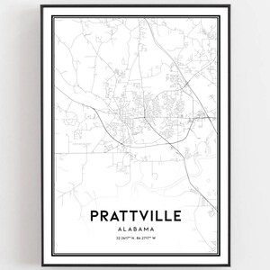 Stadtplan von Alabama, Stadtplan Poster