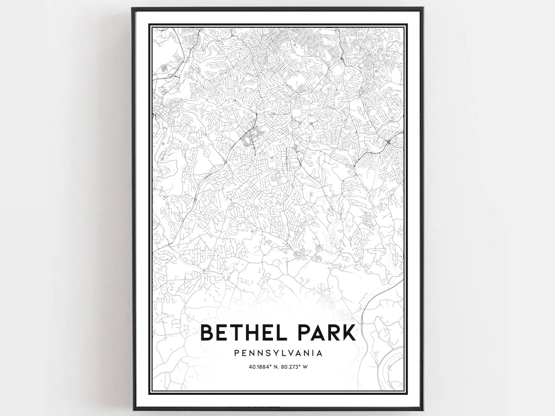Bethel Park City Map Print