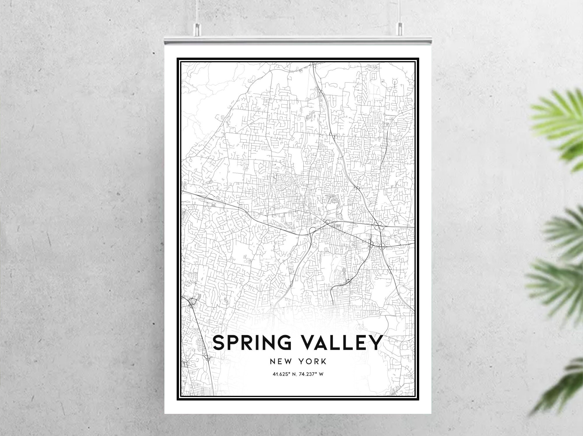 Spring Valley Map Print, Spring Valley Map Poster Wall Art, Ny City Map ...