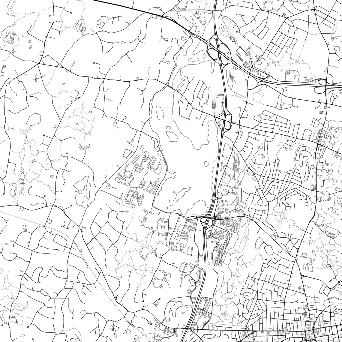 Waltham Map Print Waltham Map Poster Wall Art Ma City Map Etsy