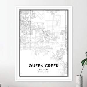 Queen Creek Map Print, Queen Creek Map Poster Wall Art, Az City Map ...