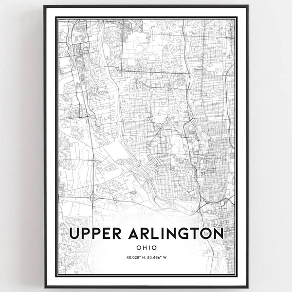 Upper Arlington Ohio Map Etsy