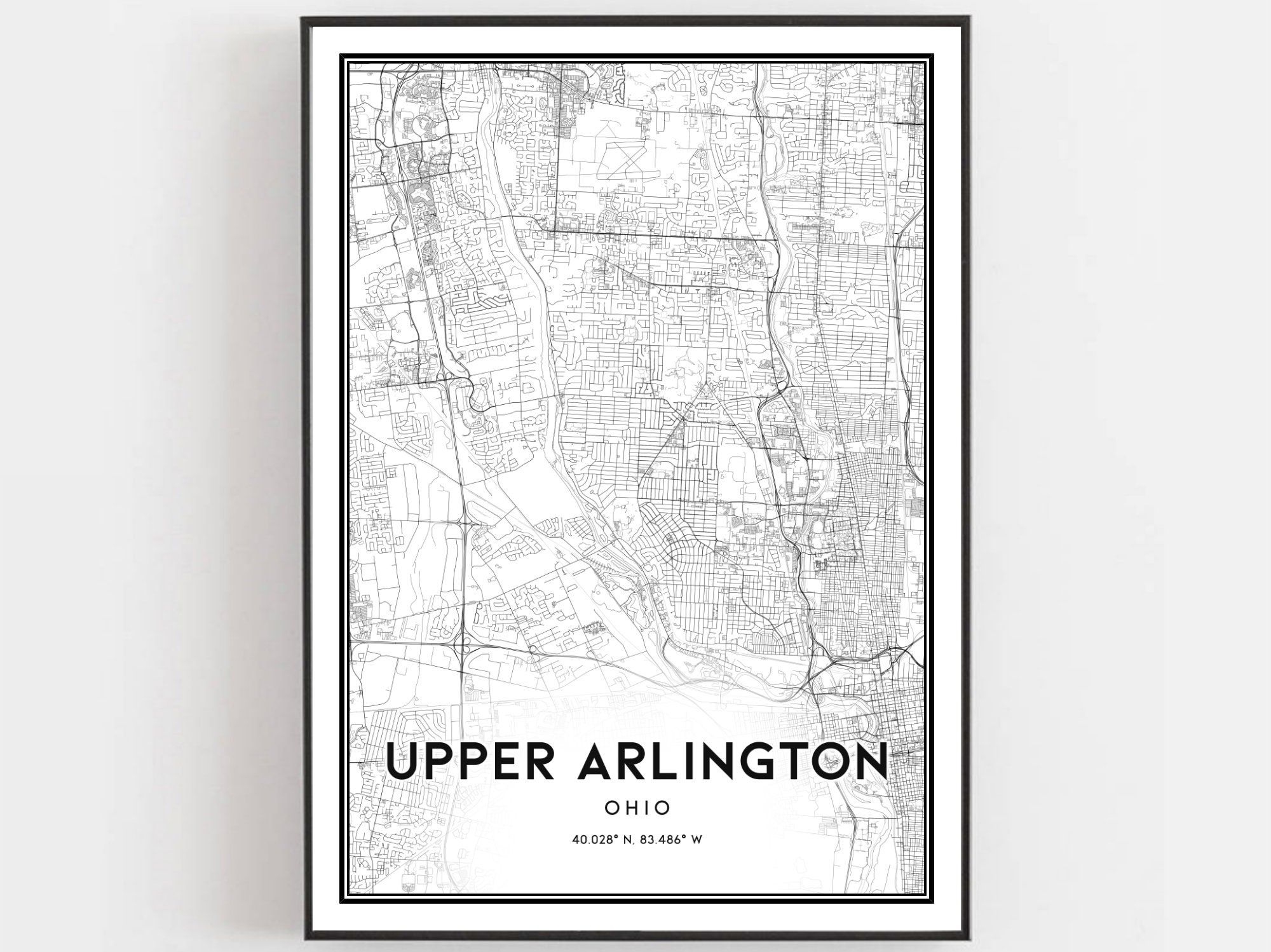 Upper Arlington Map Print Upper Arlington Map Poster Wall Etsy