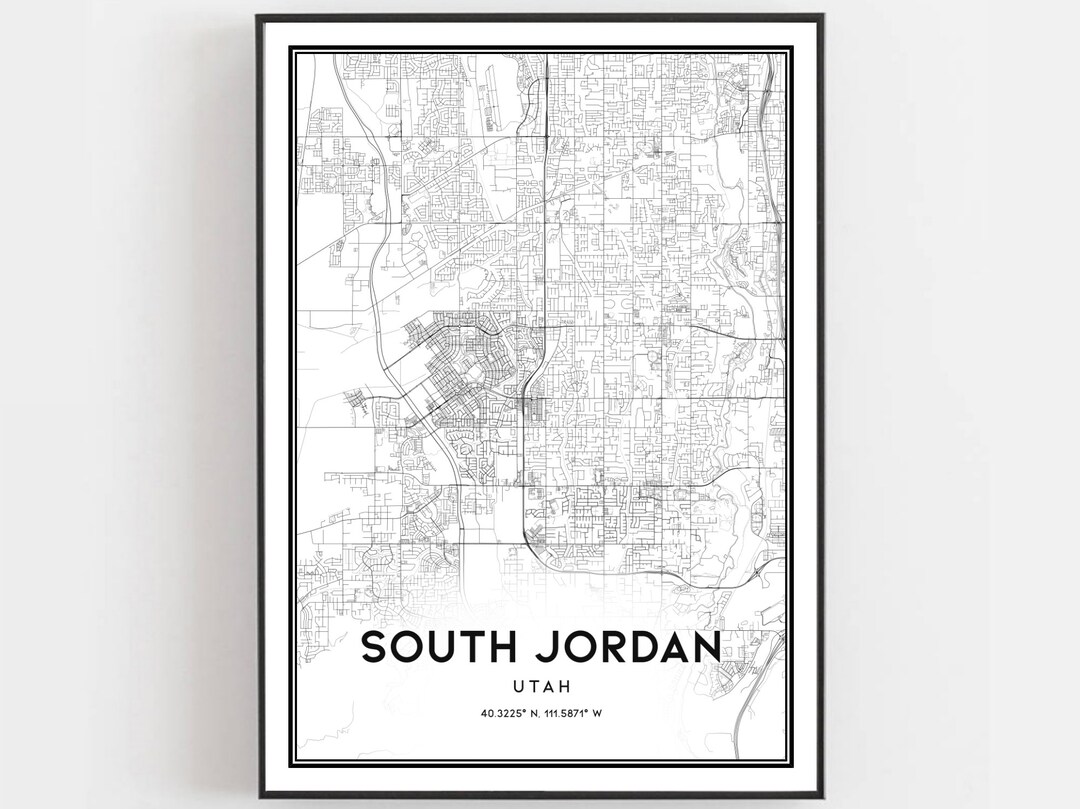 South Jordan Map Print, South Jordan Map Poster Wall Art, Ut City Map ...