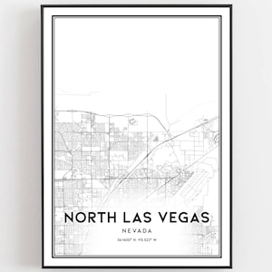 North Las Vegas Map Print, North Las Vegas Map Poster Wall Art, Nv City Map, Nevada Print Street Map Decor, Road Map Gift