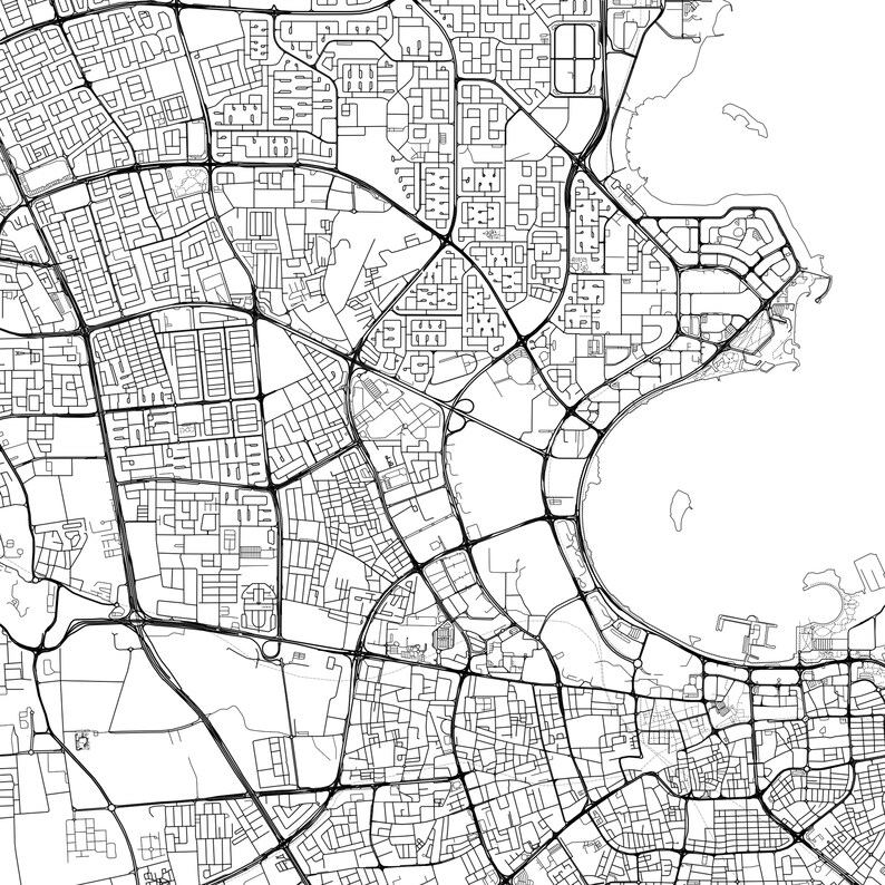 Doha Map Print, Doha Map Poster Wall Art, Doha City Map, Doha Print ...