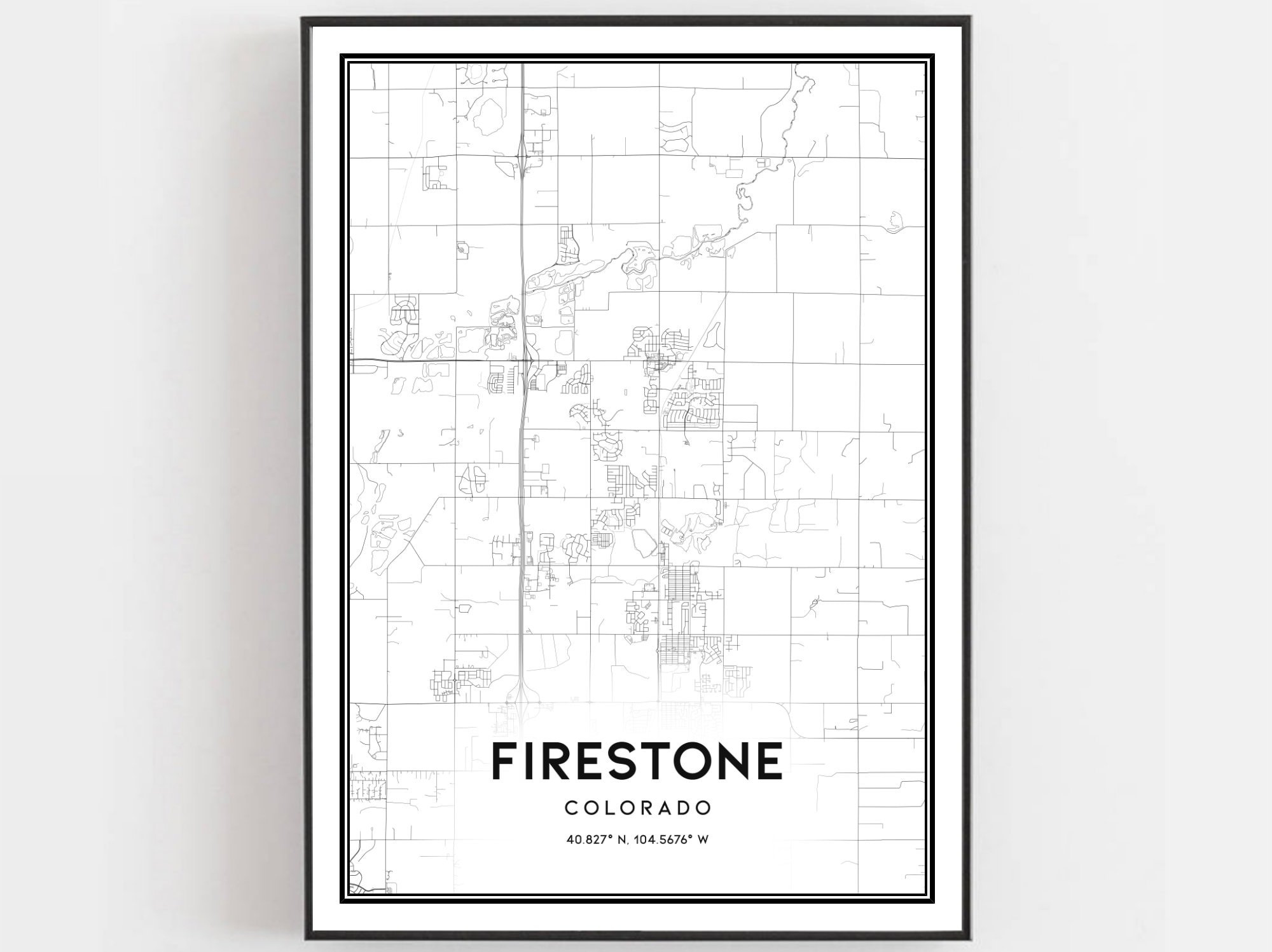 Firestone Map Print Firestone Map Poster Wall Art Co City Etsy