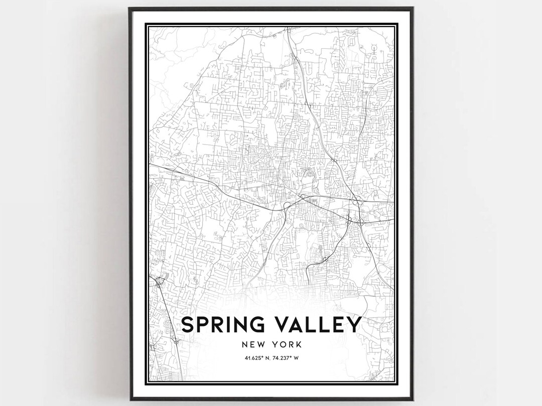 Spring Valley Map Print, Spring Valley Map Poster Wall Art, Ny City Map