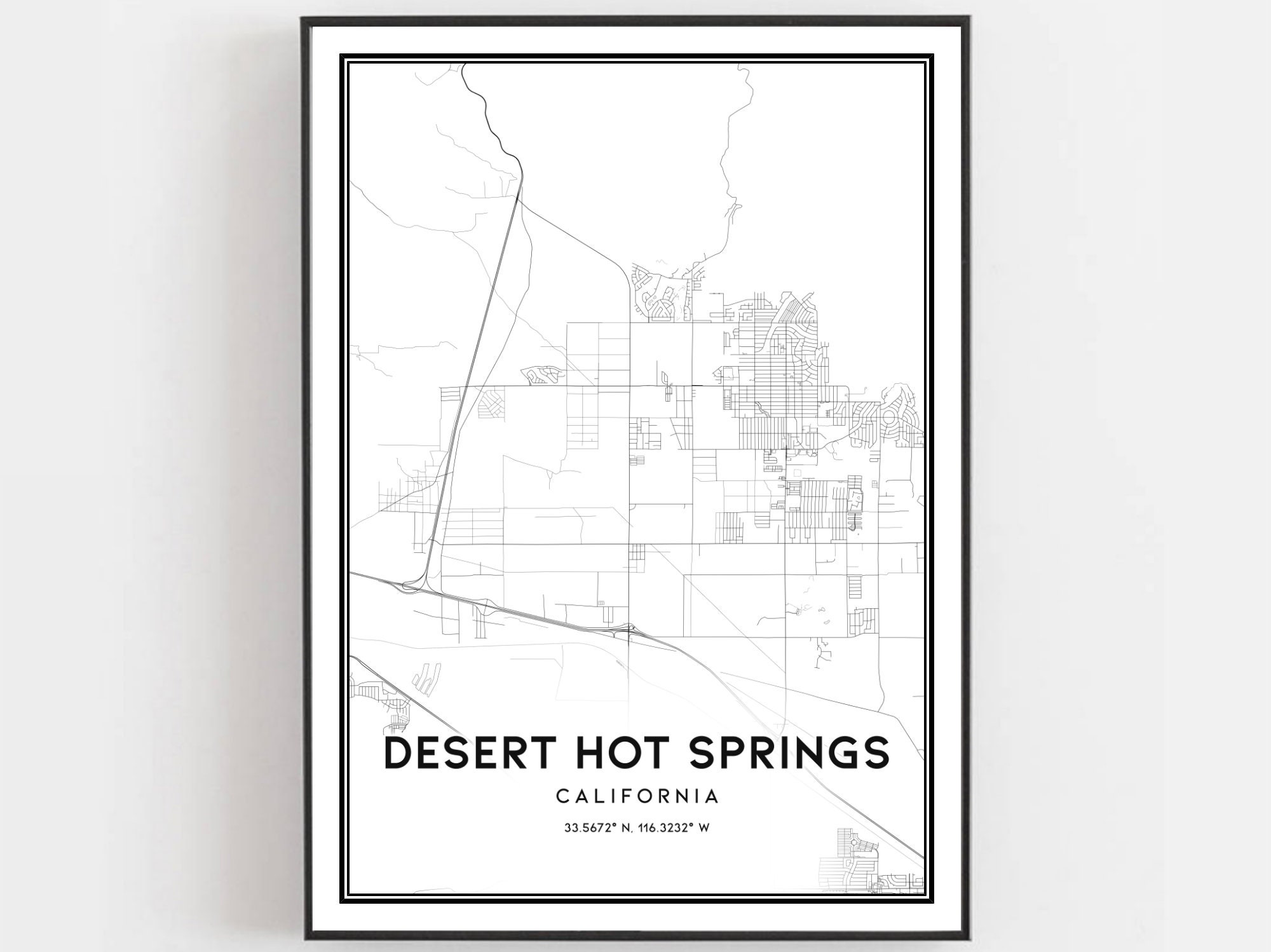 Desert Hot Springs Map Print Desert Hot Springs Map Poster Etsy