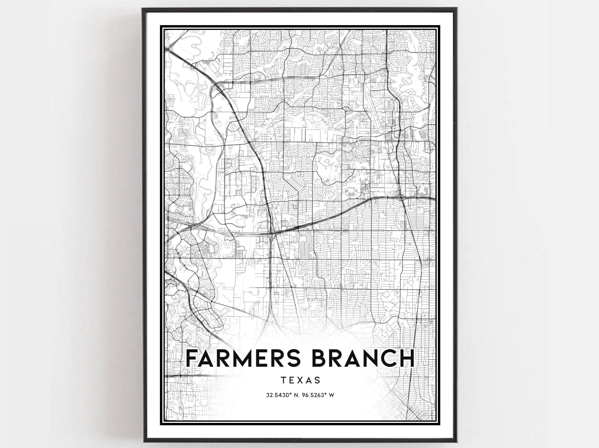 Farmers Branch Map Print Farmers Branch Map Poster Wall Art Etsy