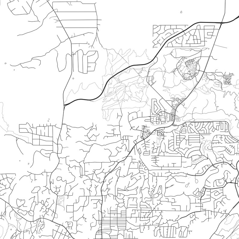 Prescott Map Print Prescott Map Poster Wall Art Az City Map Etsy