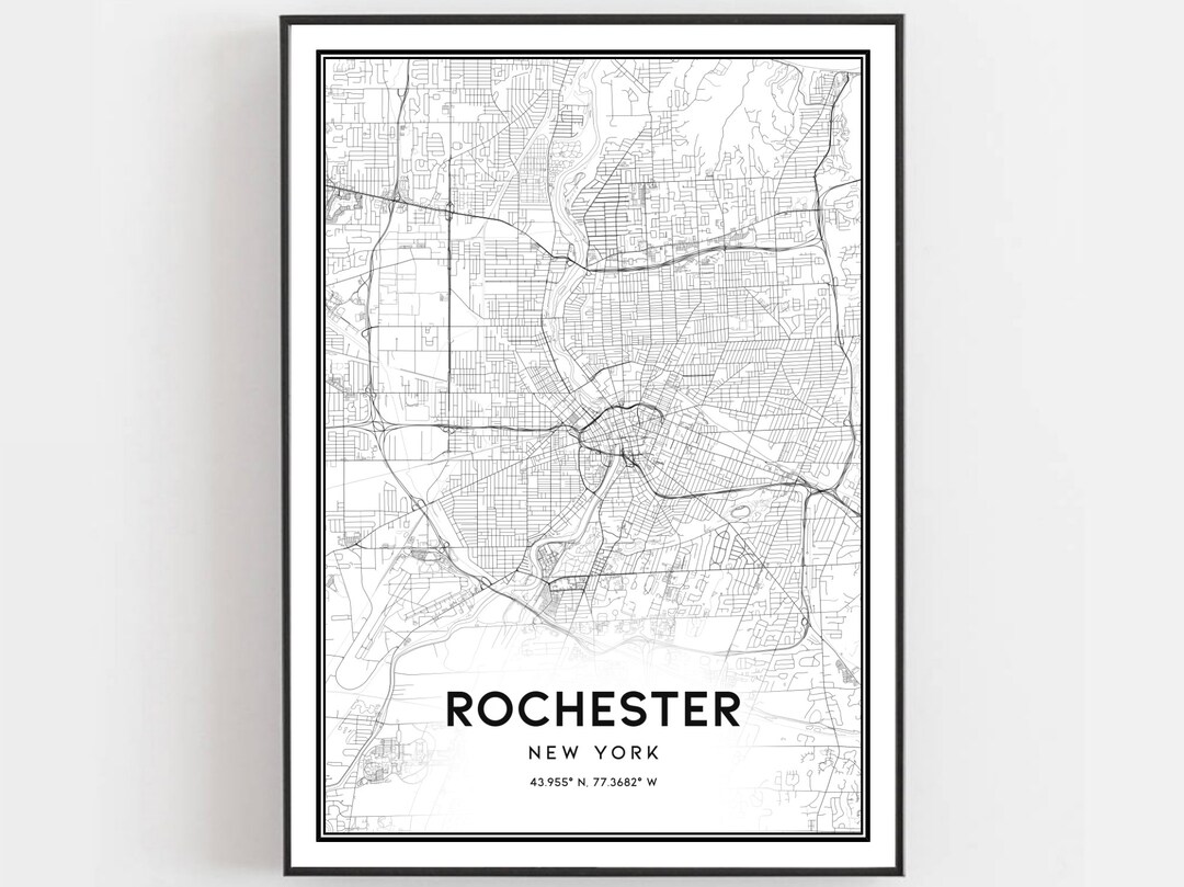Rochester Map Print, Rochester Map Poster Wall Art, Ny City Map, New ...