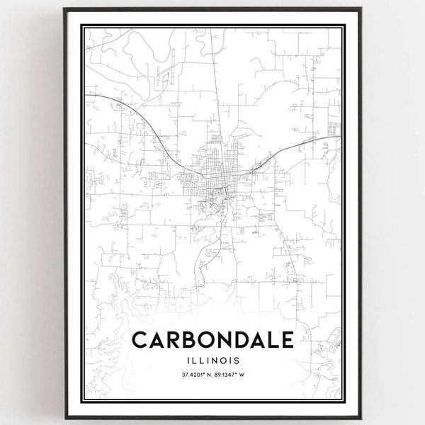 Carbondale Il Maps Etsy