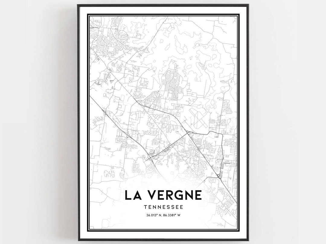 La Vergne Map Print La Vergne Map Poster Wall Art Tn City Etsy