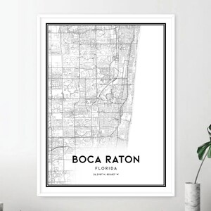 Boca Raton Map Print, Boca Raton Map Poster Wall Art, Fl City Map ...