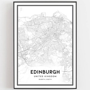 Edinburgh Karte Druck, Edinburgh Karte Poster Wandkunst, Edinburgh Stadt karte, Edinburgh Print Straßenkarte Dekor, Road Map Geschenk, B382