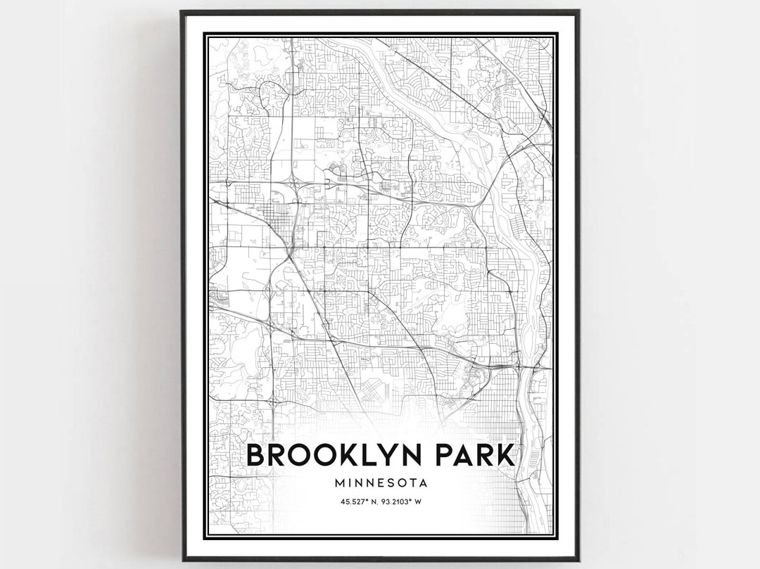 Brooklyn Park Map Print, Brooklyn Park Map Poster Wall Art, Mn City Map ...