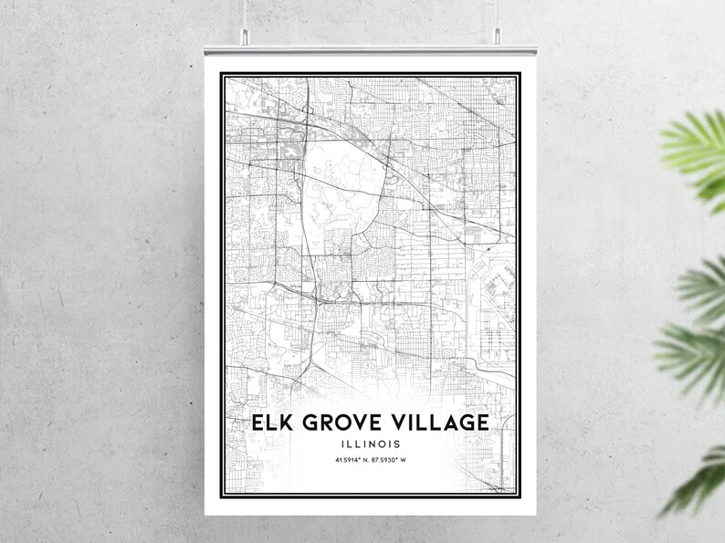 Elk Grove Village Map Print Elk Grove Village Map Poster Wall Etsy