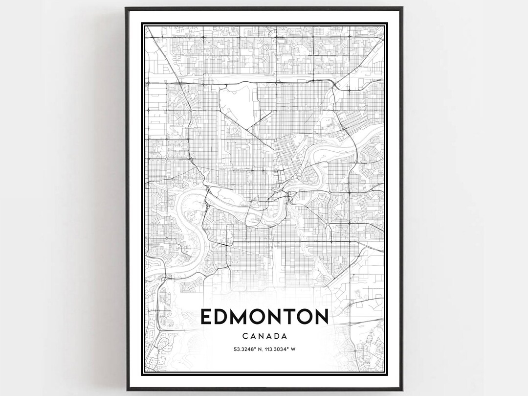 Edmonton Map Print, Edmonton Map Poster Wall Art, Edmonton City Map, Edmonton Print Street Map