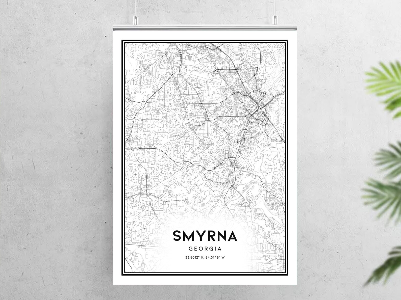 Smyrna Map Print Smyrna Map Poster Wall Art Ga City Map | Etsy