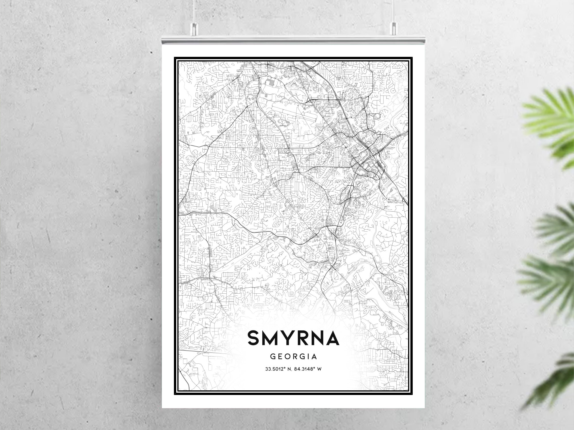 Smyrna Map Print Smyrna Map Poster Wall Art Ga City Map | Etsy