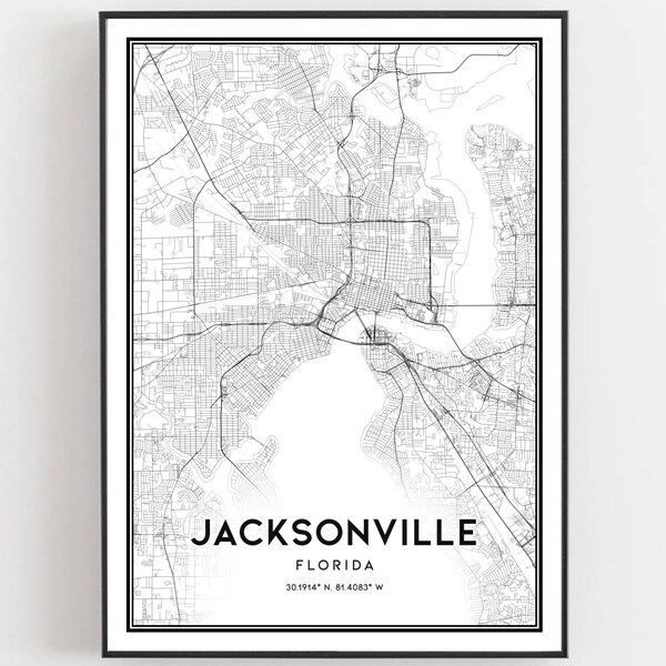 Street Map of Jacksonville Fl Etsy